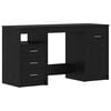 vidaXL Bureau Zwart Eiken Bewerkt hout 140 x 50 x 76 cm 2 st