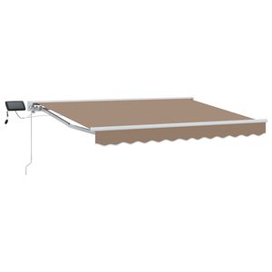 vidaXL Handmatige Luifelhouder met LED's Taupe 3,5 x 2 m