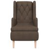 vidaXL Fauteuil met massief rubberwood poten stof bruin