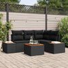 vidaXL Tuin Sofa Set met kussen 5 pcs Zwart poly rattan