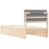 vidaXL Bedframe met Gevoerd Hoofdgedeelte Lichtgrijs 90 x 190 cm