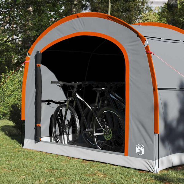 vidaXL Tent met dak Grijs en oranje 268 x 240 x 191 cm Polyester