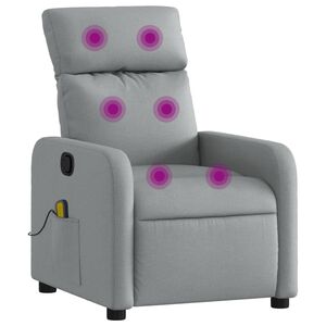 vidaXL Massagestoel Lichtgrijze Stof