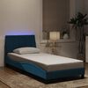 vidaXL Bedframe met LED zonder matras "Hanko" fluweel blauw 90x190 cm