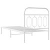 vidaXL Bedframe met hoofdbord metaal wit 80x200 cm
