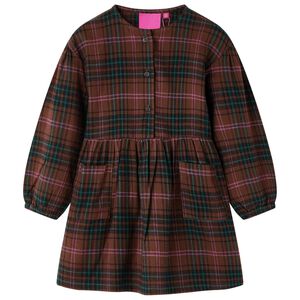 Kinderjurk met lange mouwen 92 cognackleurig