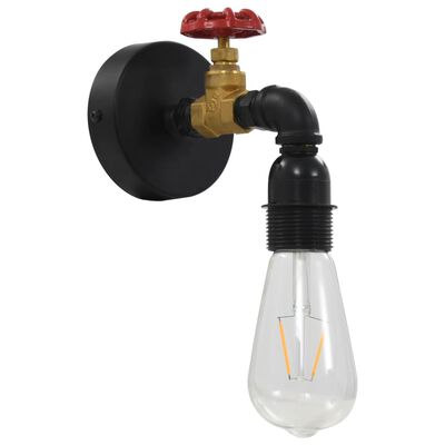 vidaXL Wandlamp kraan-ontwerp E27 zwart