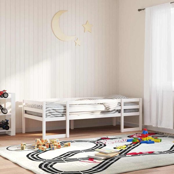 vidaXL Kinderbedframe massief grenenhout wit 80x200 cm