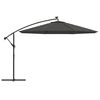 vidaXL Zweefparasol met LED-verlichting metalen paal 350 cm antraciet