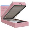 vidaXL Ottoman Bed met Matrassen en LED Roze 80 x 200 cm fluweel