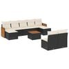 vidaXL 10-delige Loungeset met kussens poly rattan zwart