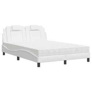 vidaXL Bed "Viana" met matras kunstleer wit 140x190 cm