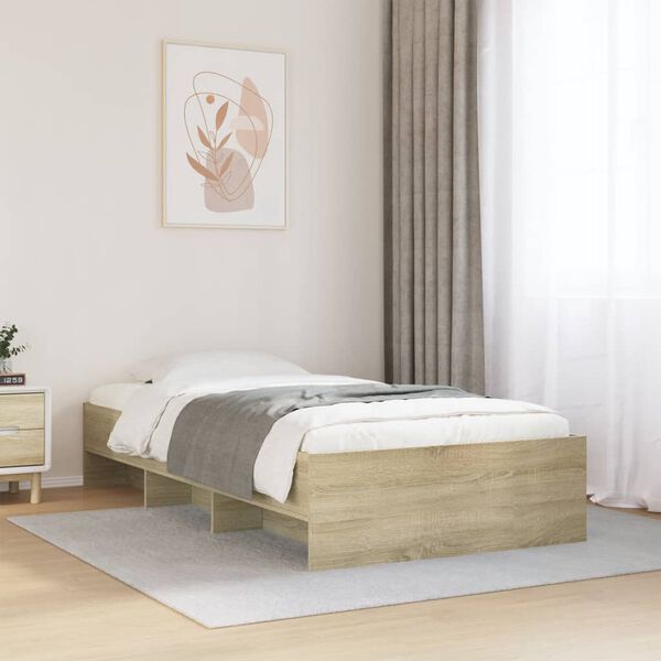 vidaXL Bedframe zonder matras hout sonoma eikenkleurig 90x190 cm