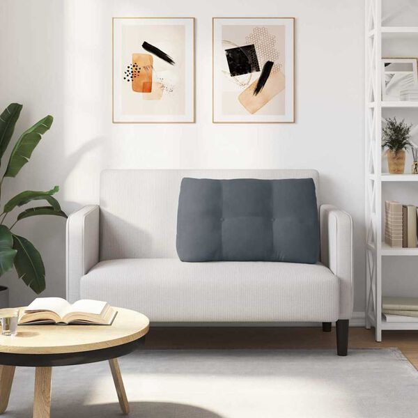 vidaXL Rugkussen Donkergrijs 80 x 24 x 50 cm Fluweel