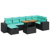 vidaXL 8-delige Loungeset met kussens poly rattan acacia grijs