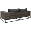 vidaXL 2-delige Loungeset met kussens poly rattan grijs