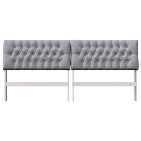 vidaXL Gestoffeerd hoofdbord Lichtgrijs 200 cm Massief grenenhout