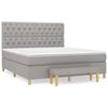 vidaXL Boxspring met matras stof lichtgrijs 160x200 cm