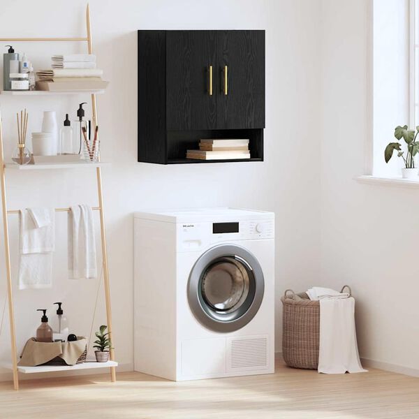 vidaXL Wandkast Zwart eiken 60 x 31 x 70 cm Bewerkt hout