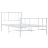 vidaXL Bedframe met hoofd- en voeteneinde metaal wit 75x190 cm