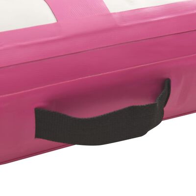 vidaXL Gymnastiekmat met pomp opblaasbaar 400x100x15 cm PVC roze