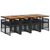 vidaXL 9-delige Tuinset poly rattan zwart