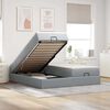 vidaXL Ottoman bed met matrassen 180x200cm stof lichtgrijs