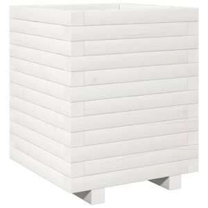 vidaXL Plantenbak 40x40x49,5 cm massief grenenhout wit