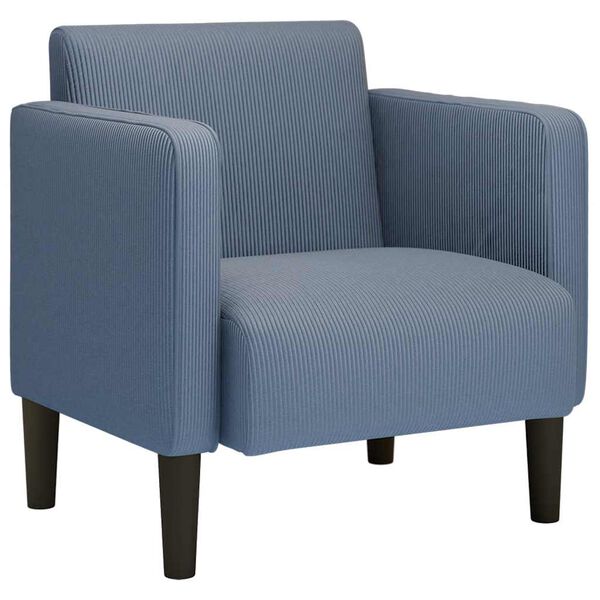vidaXL Fauteuil met armleuningen 54 cm corduroy stof blauw