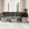 vidaXL Tuin Sofa Set met kussen met opslag 9 pcs Lichtgrijs Poly riet