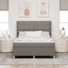 vidaXL Boxspringbed met matras met hoofdeinde Taupe 140 x 190 cm Stof