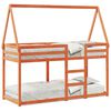 vidaXL Stapelbed met dak massief grenenhout wasbruin 90x190 cm