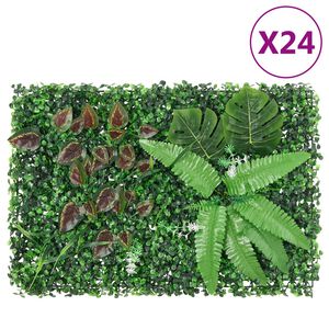 vidaXL Hek met kunstplanten 24 st 40x60 cm groen