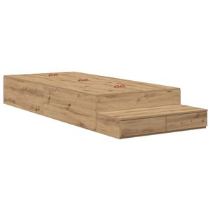 vidaXL Opbergbedframe met lade Artisan Eiken 80 cm Bewerkt hout