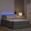 vidaXL Opbergbed met LED met matras Lichtgrijs 120 x 200 cm Stof