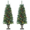 vidaXL Kunstkerstbomen 2 st 100 LED's 120 cm groen