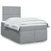 vidaXL Boxspring met matras stof lichtgrijs 120x190 cm