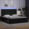 vidaXL Opbergbed met LED met matras Zwart 180 x 200 cm Nep Leer
