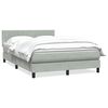 vidaXL Boxspring met matras fluweel lichtgrijs 140x220 cm
