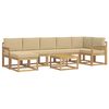 vidaXL Buiten bankenset met kussen 8 pcs Wit en Beige Polyester