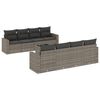 vidaXL 9-delige Loungeset met kussens poly rattan grijs