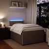 vidaXL Boxspring met matras fluweel lichtgrijs 120x200 cm