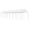 vidaXL Prieel met dak 15,61x2,28x2,69 m polyetheen wit
