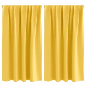 vidaXL Zwart-out Gordijnen met Ringen 2 st Mosterdgeel 140 x 140 cm