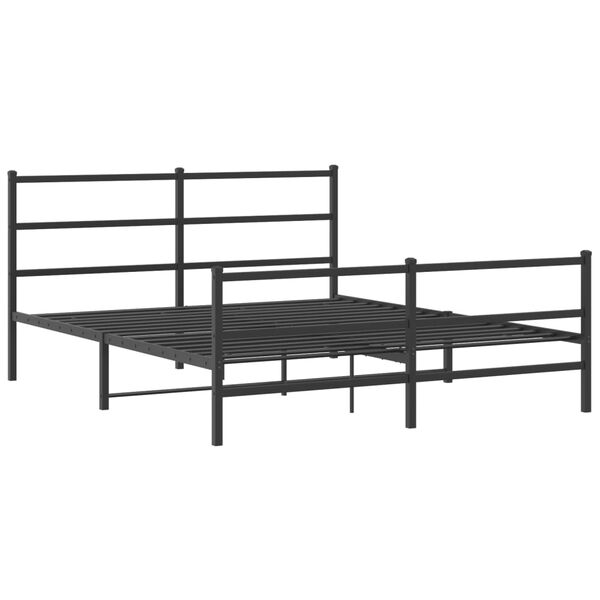 vidaXL Bedframe met hoofd- en voeteneinde&nbsp;metaal zwart 160x200 cm