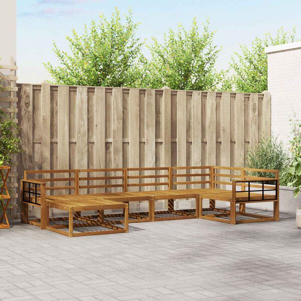 vidaXL Buiten bankenset 6 pcs Naturel Massief Acaciahout