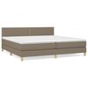 vidaXL Boxspring met matras stof taupe 200x200 cm