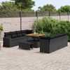 vidaXL Tuinbankenset met kussen 12 pcs Zwart poly rattan