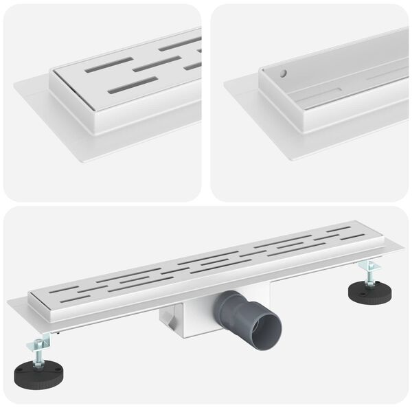 vidaXL Doucheafvoer met Lijndesign Zilver 60 cm Roestvrij staal 304