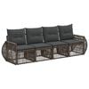 vidaXL Tuinbankenset 4 st Grijs en Donkergrijs poly rattan